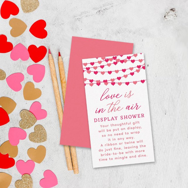 Hanging String Love Hearts Bridal Shower Enclosure Card (Creator Uploaded)