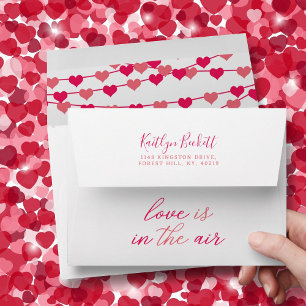 Hanging String Love Hearts Bridal Shower Envelope