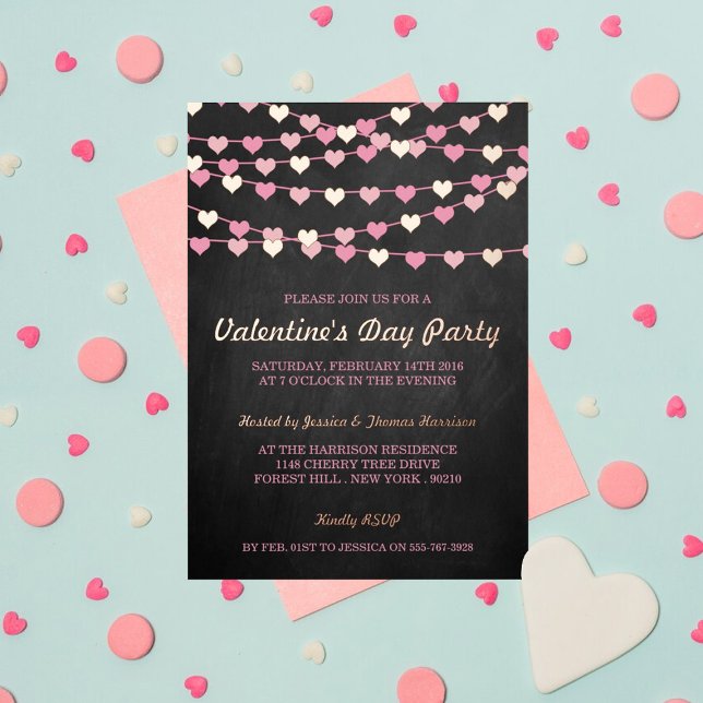 Hanging String Love Hearts Valentine's Day Party (Creator Uploaded)