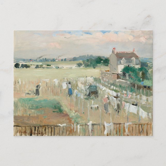 Hanging the Laundry Out to Dry | Berthe Morisot Postcard (Front)