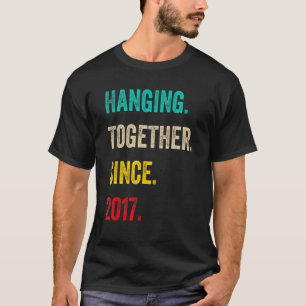Hanging Together Since 2017 Retro Wedding Annivers T-Shirt