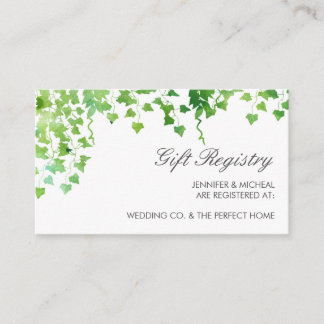 Hanging Vines Greenery Wedding Gift Registry Card