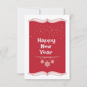 Hanging white snowflake Christmas Card