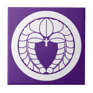 Hanging wisteria in circle ceramic tile