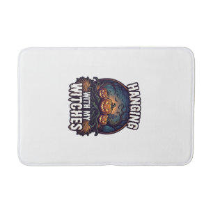 Hanging Witches Halloween Pumpkins Haunted Forest Bath Mat