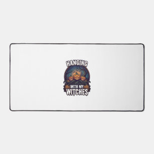Hanging Witches Halloween Pumpkins Haunted Forest  Desk Mat
