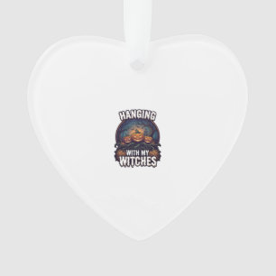 Hanging Witches Halloween Pumpkins Haunted Forest Ornament