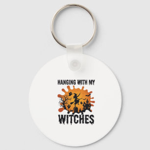 Hanging Witches Halloween Witch Broom Haunted Hous Key Ring