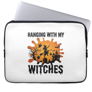 Hanging Witches Halloween Witch Broom Haunted Hous Laptop Sleeve