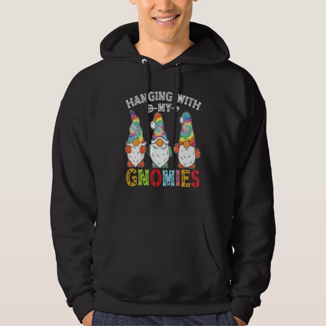 Hanging With Gnomies Gnome Merry Christmas Tie Dye Hoodie (Front)