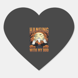 Hanging With My Boo Halloween Ghost Design Heart Sticker