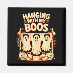 Hanging With My Boos Funny Halloween Ghost Workout Magnet
