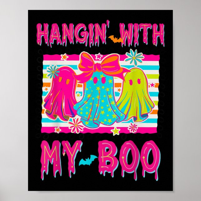 Hanging With My Boos Soky Halloween Disco Ghost Wo Poster (Front)