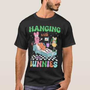 Hanging With My Bunnies School Nurses Retro Easter T-Shirt
