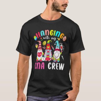 Hanging With My Cna Crew Gnomies Nurse Easter Day T-Shirt