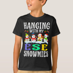 Hanging With My Ese Snowmies Teacher Christmas Gif T-Shirt