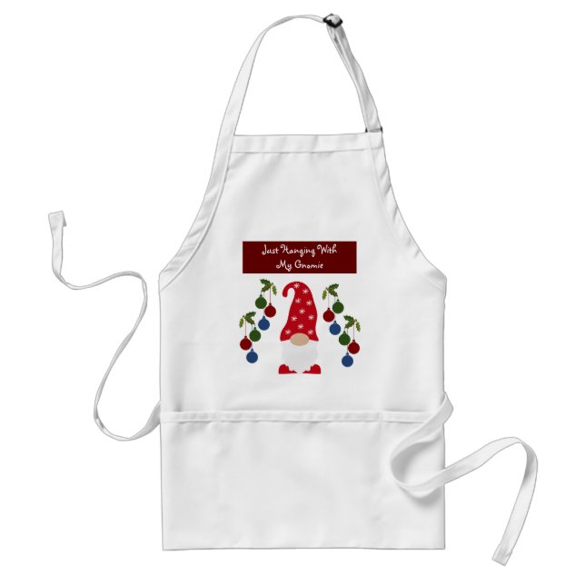 Hanging With My Gnomie Cute Gnome Christmas Standard Apron (Front)