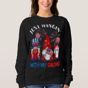 Hanging With My Gnomies 4th Of July Ice Cream Flag Sweatshirt