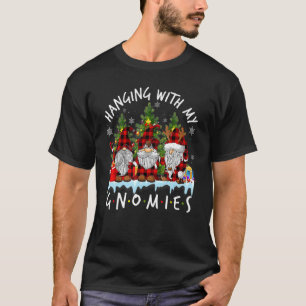 Hanging With My Gnomies Buffalo Red Plaid Christma T-Shirt