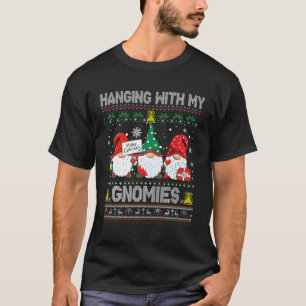 Hanging With My Gnomies Christmas 2023 Buffalo Red T-Shirt