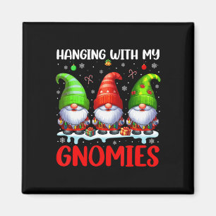 Hanging With My Gnomies Christmas Colourful Three Magnet