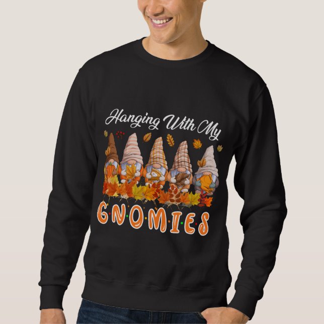 Hanging With My Gnomies Christmas Cute Gnomes Ugly Sweatshirt (Front)
