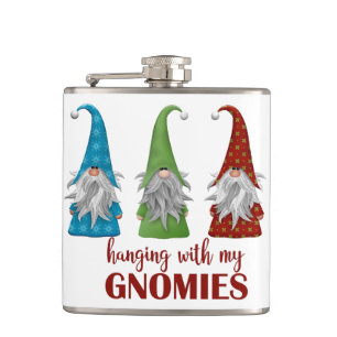Hanging with my Gnomies Christmas Flask