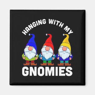 Hanging With My Gnomies, Christmas Garden Gnome Co Magnet