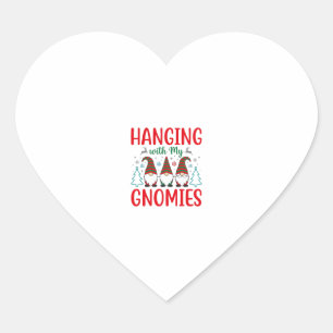 Hanging With My Gnomies Christmas Gnome Heart Sticker