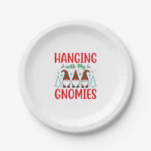 Hanging With My Gnomies Christmas Gnome Paper Plate