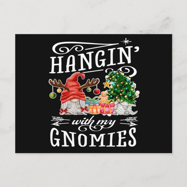 Hanging With My Gnomies Christmas Gnome Postcard (Front)