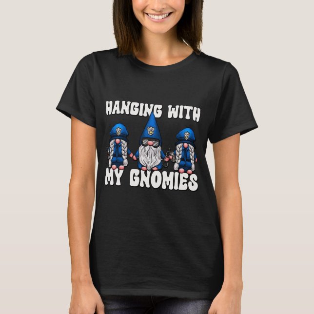 Hanging With My Gnomies Christmas Group Xmas Famil T-Shirt (Front)