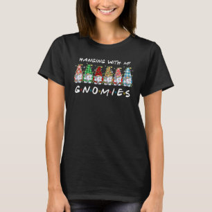 Hanging With My Gnomies Christmas Light Gnome Pla T-Shirt