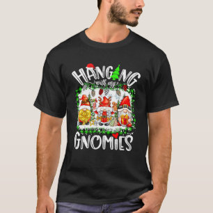 Hanging With My Gnomies Christmas Lights Gnomes Fa T-Shirt