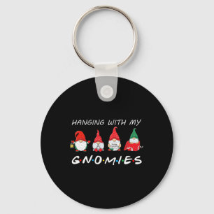 Hanging With My Gnomies Fun Gnome Friend Christmas Key Ring