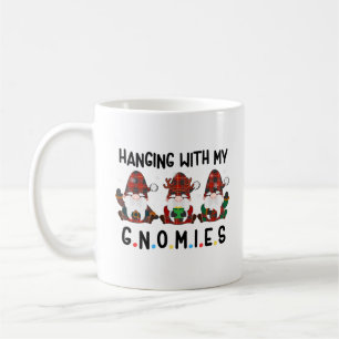 hanging with my gnomies funny christmas coffee mug