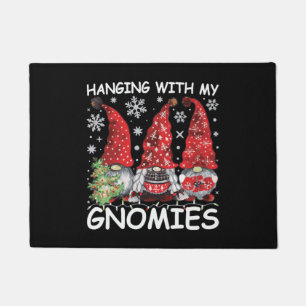 Hanging With My Gnomies Funny Christmas Gnome Doormat
