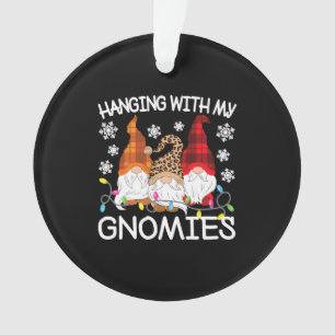Hanging With My Gnomies Funny Christmas Gnome Xmas Ornament