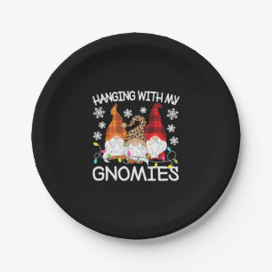 Hanging With My Gnomies Funny Christmas Gnome Xmas Paper Plate