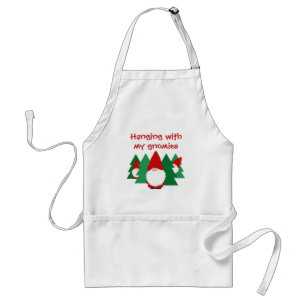 Hanging with my gnomies funny Christmas kitchen Standard Apron