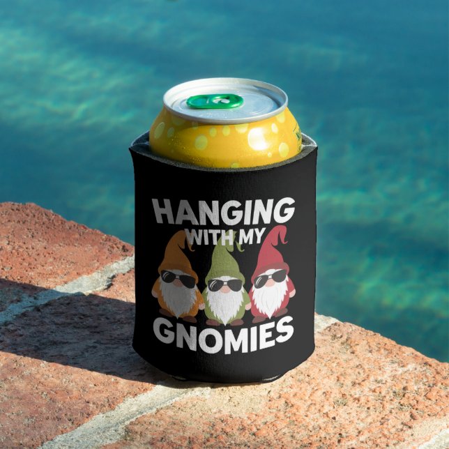 Hanging With My Gnomies Funny Garden Gnome Can Cooler (In Situ Pool)