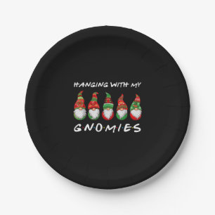 Hanging With My Gnomies Gnome Friend Christmas Paper Plate