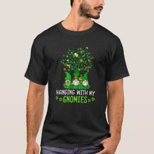 Hanging With My Gnomies Green Plaid Gnomes St Patr T-Shirt