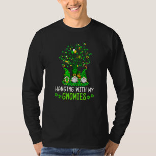 Hanging With My Gnomies Green Plaid Gnomes St Patr T-Shirt