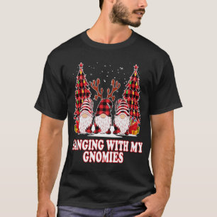 Hanging With My Gnomies Green Plaid Gnomes St Patr T-Shirt