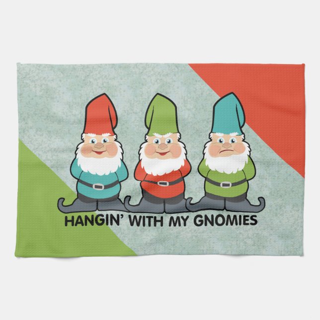 Hanging With My Gnomies Homies Tea Towel (Horizontal)