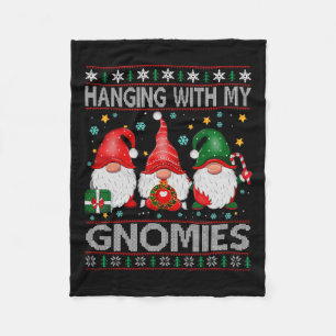 Hanging With My Gnomies Matching Family Christmas Fleece Blanket