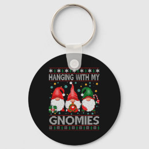 Hanging With My Gnomies Matching Family Christmas Key Ring
