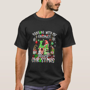 Hanging with my Gnomies Merry Christmas Lights Xma T-Shirt