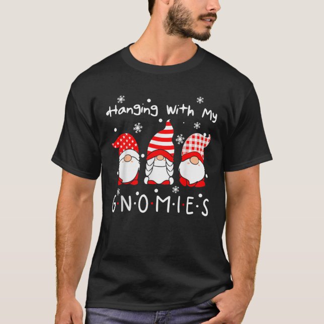 Hanging With My Gnomies Nordic Santa Gnome Christm T-Shirt (Front)